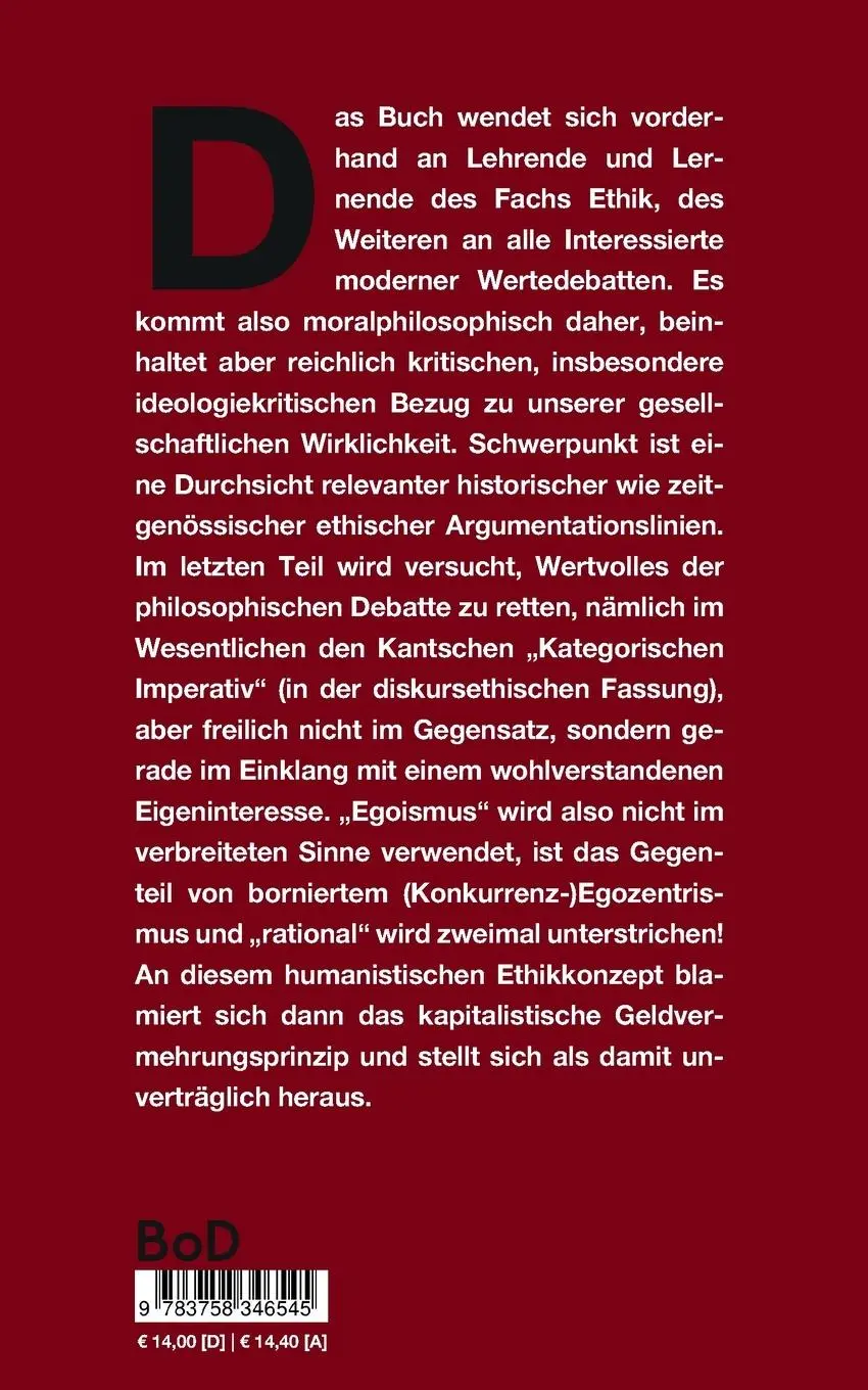 Rückseite: 9783758346545 | Rationaler Egoismus | Karlheinz Rehwald | Taschenbuch | Paperback