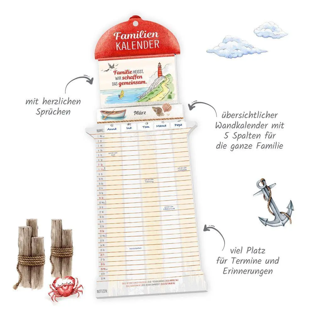 Bild: 9783988026545 | TRÖTSCH - Formkalender Familienkalender Leuchtturm 2027 | KG | 24 S.