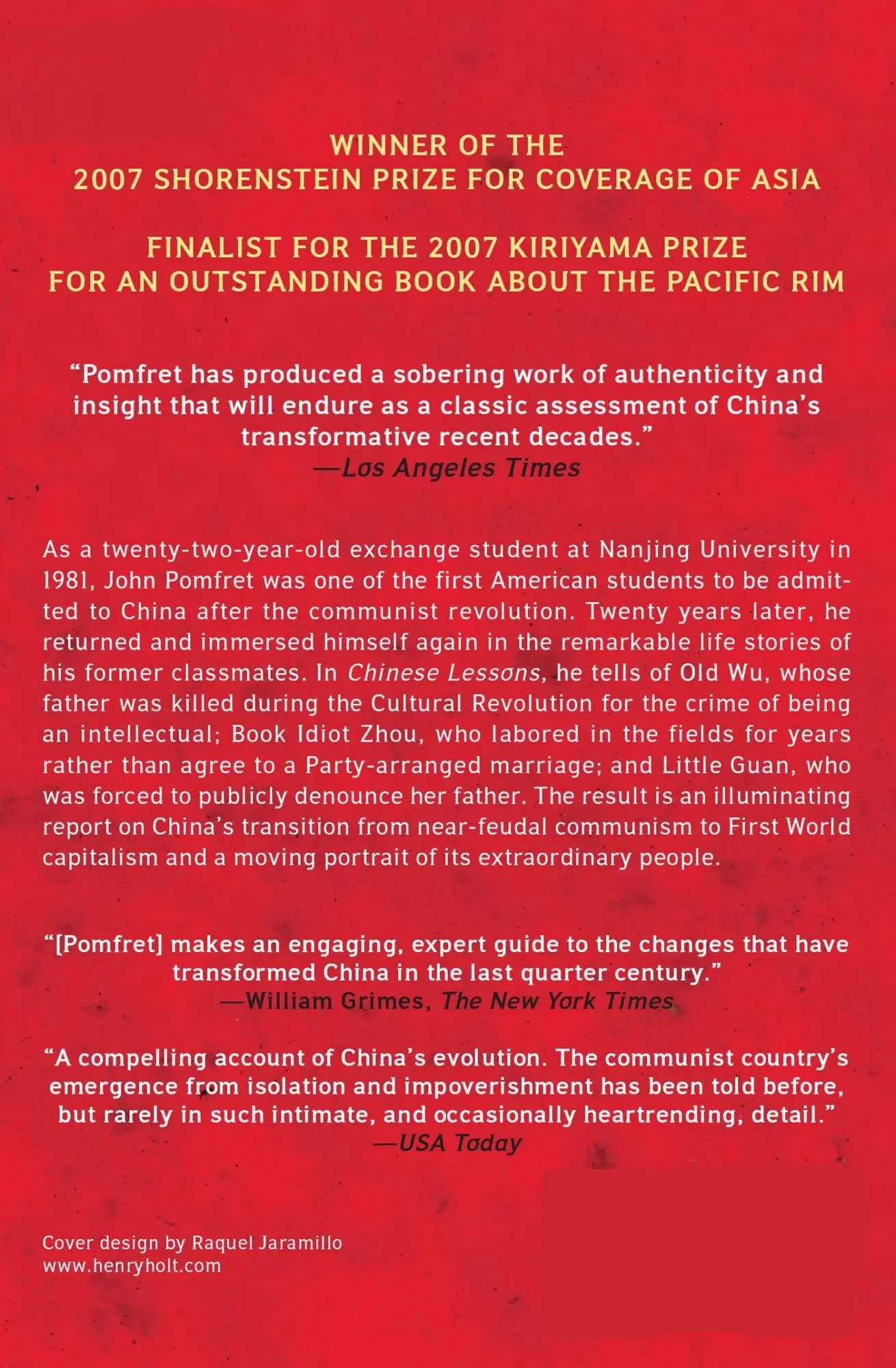 Rückseite: 9780805086645 | Chinese Lessons | John Pomfret | Taschenbuch | Englisch | 2007