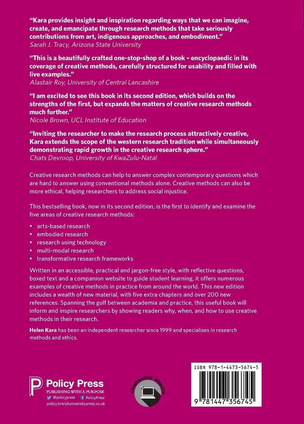 Rückseite: 9781447356745 | Creative Research Methods | A Practical Guide | Helen Kara | Buch