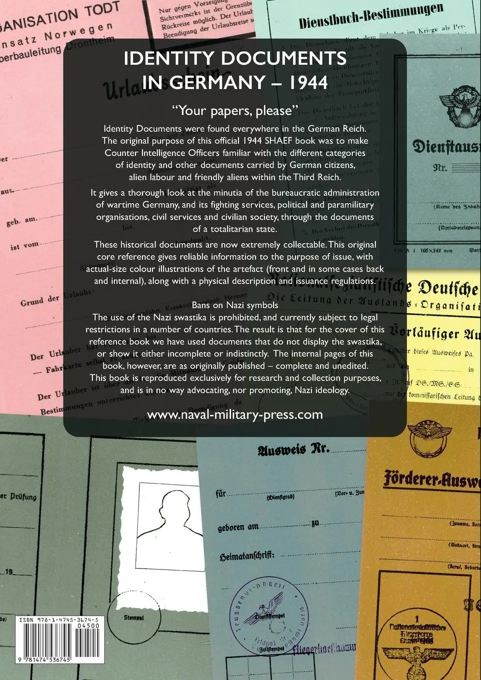 Rückseite: 9781474536745 | IDENTITY DOCUMENTS IN GERMANY - 1944 | Shaef | Taschenbuch | Englisch