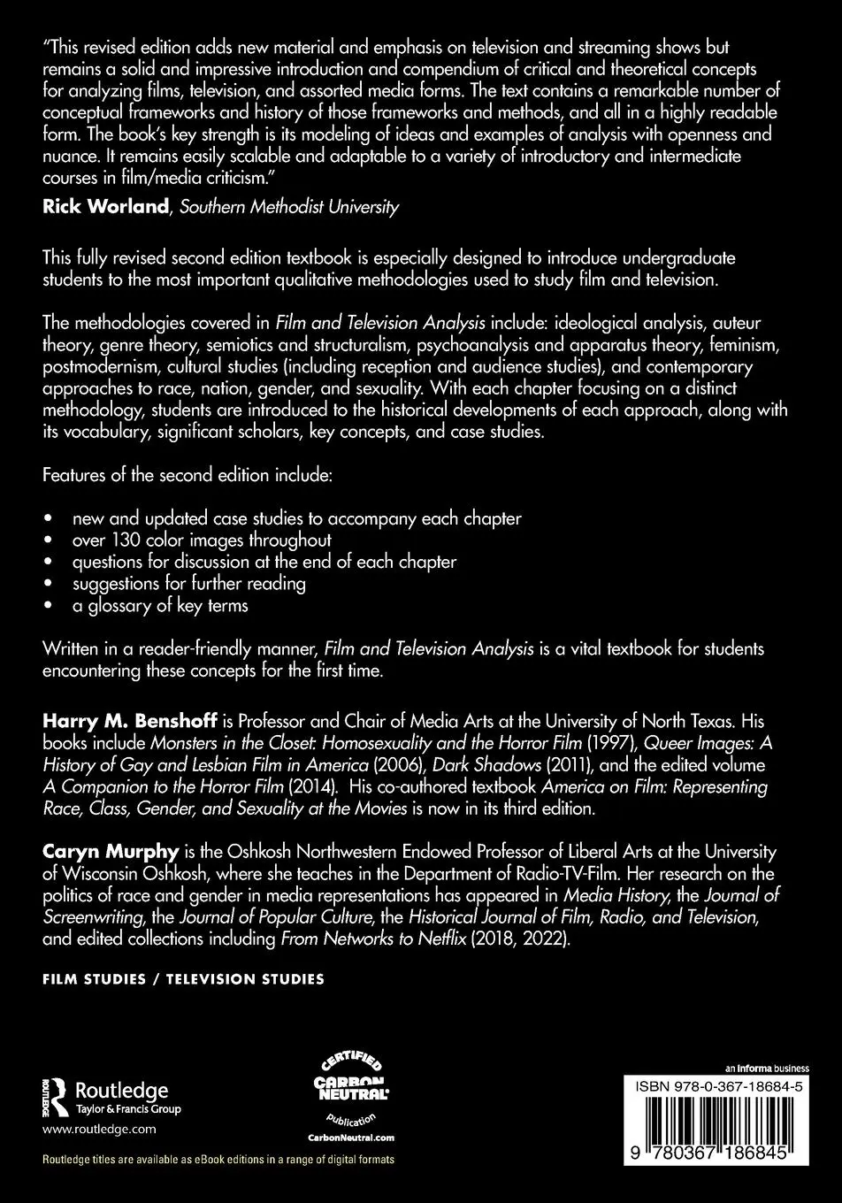 Rückseite: 9780367186845 | Film and Television Analysis | Harry M. Benshoff (u. a.) | Taschenbuch