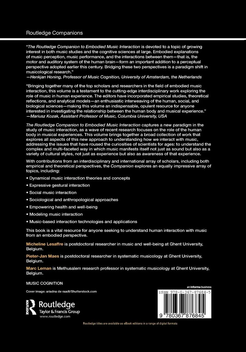 Rückseite: 9780367876845 | The Routledge Companion to Embodied Music Interaction | Taschenbuch