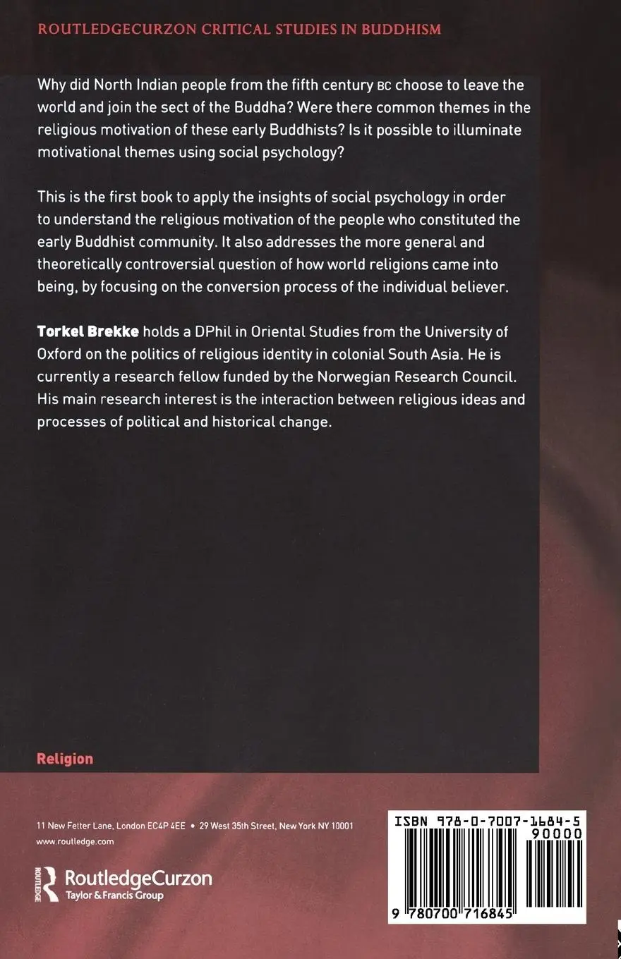 Rückseite: 9780700716845 | Religious Motivation and the Origins of Buddhism | Torkel Brekke