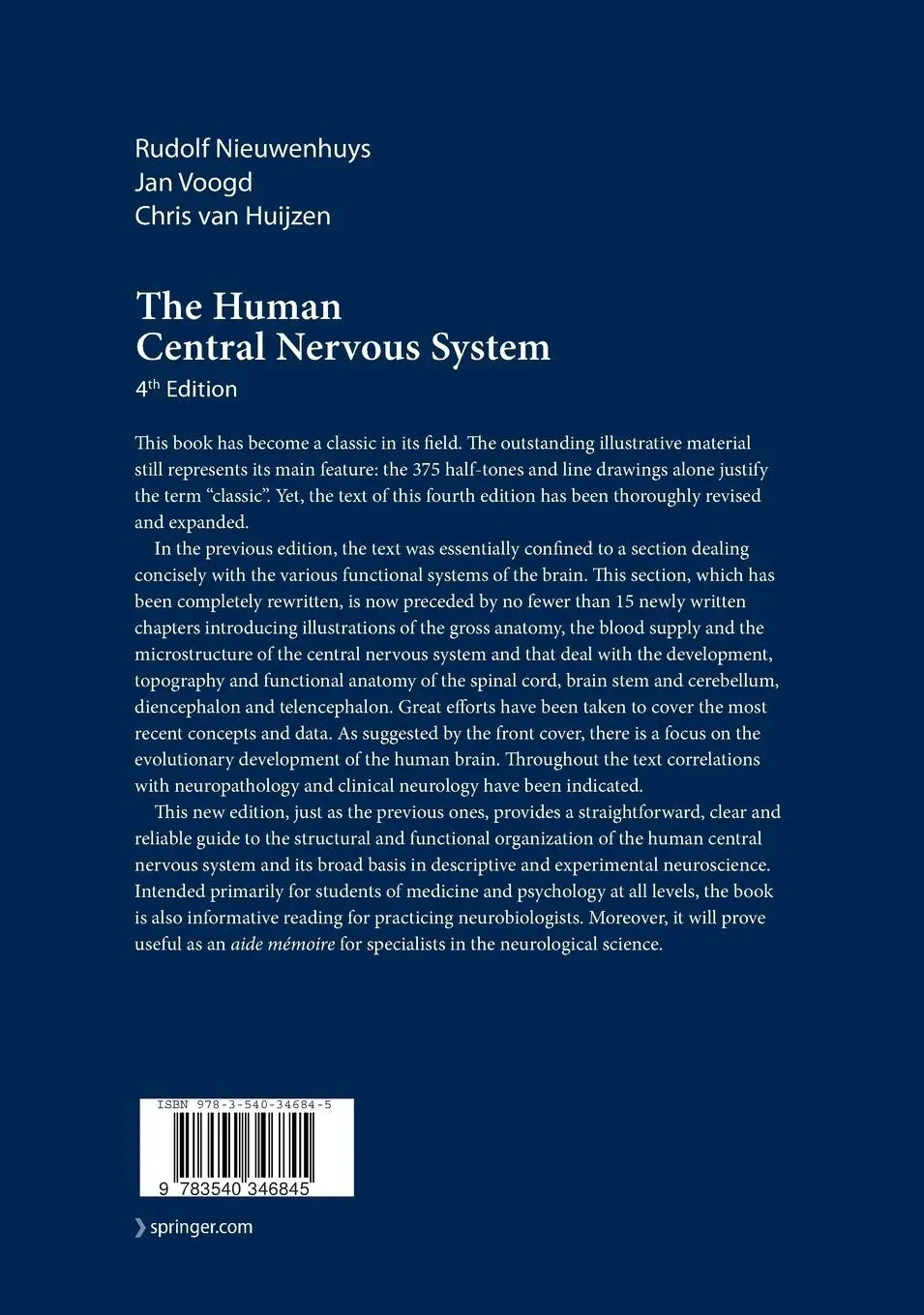 Rückseite: 9783540346845 | The Human Central Nervous System | A Synopsis and Atlas | Buch | xiv