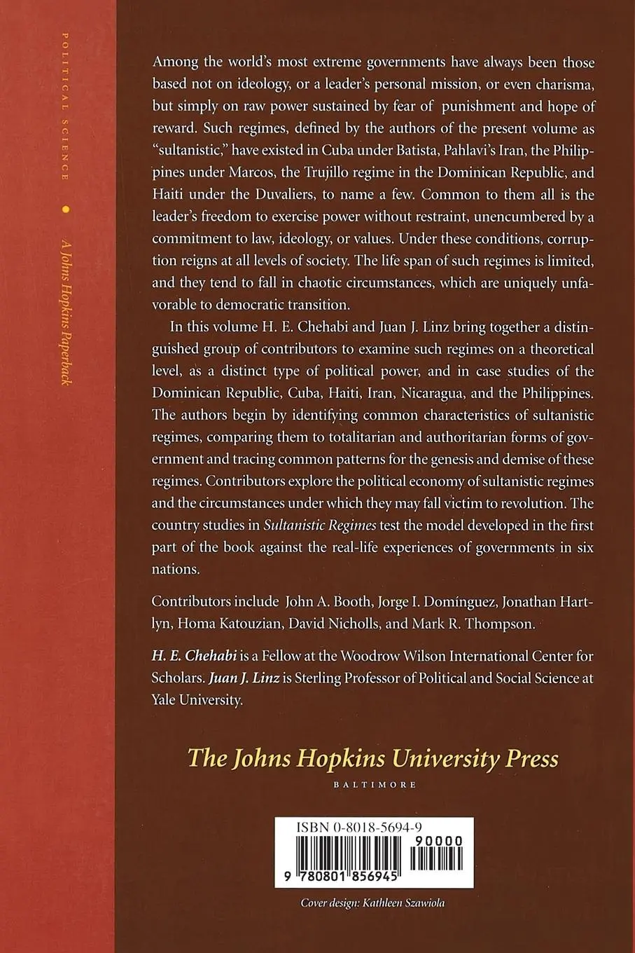 Rückseite: 9780801856945 | Sultanistic Regimes | Houchang E Chehabi (u. a.) | Taschenbuch | 1998