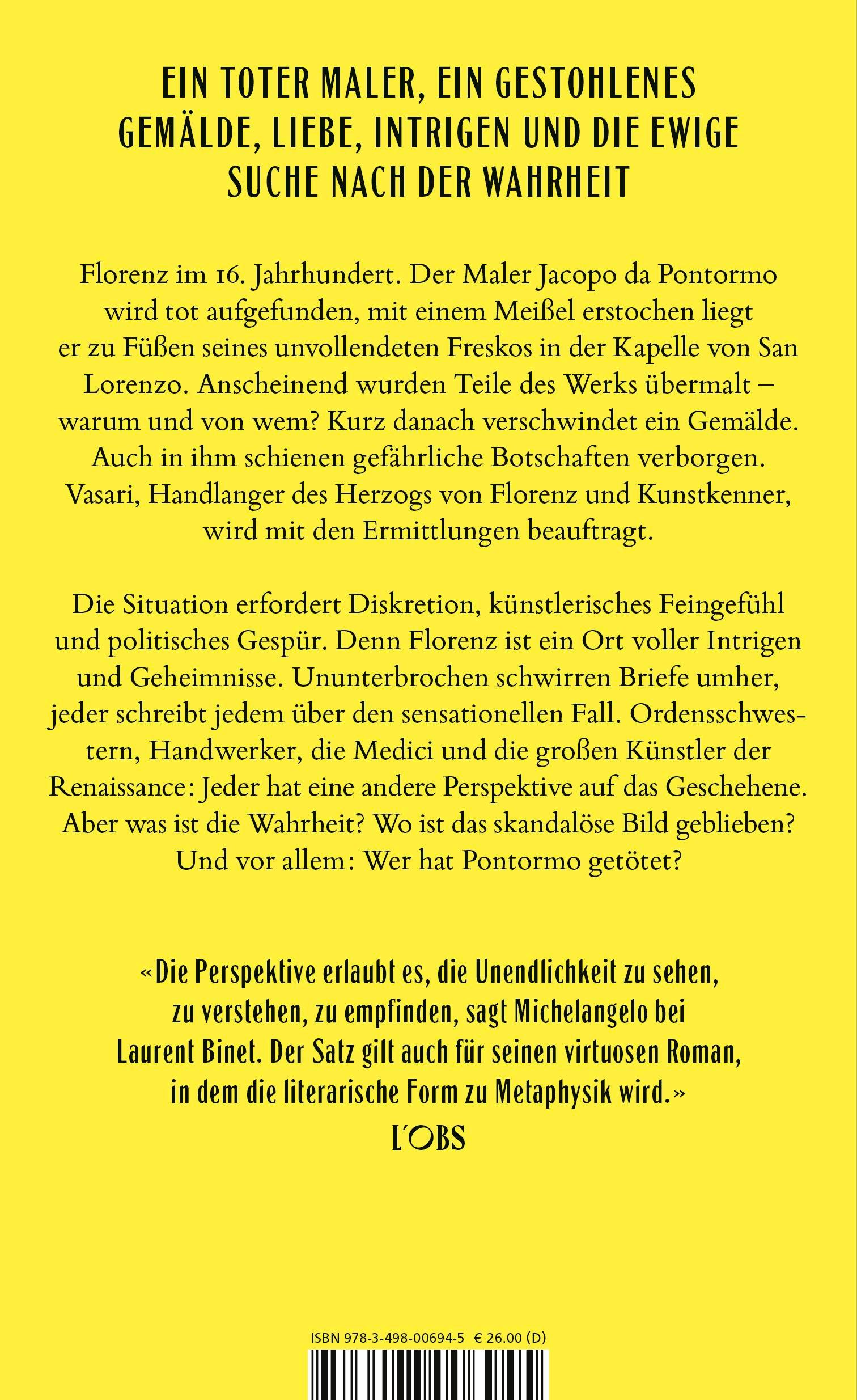 Rückseite: 9783498006945 | Perspektiven | 'Lesen Sie Laurent Binet!' Denis Scheck | Laurent Binet