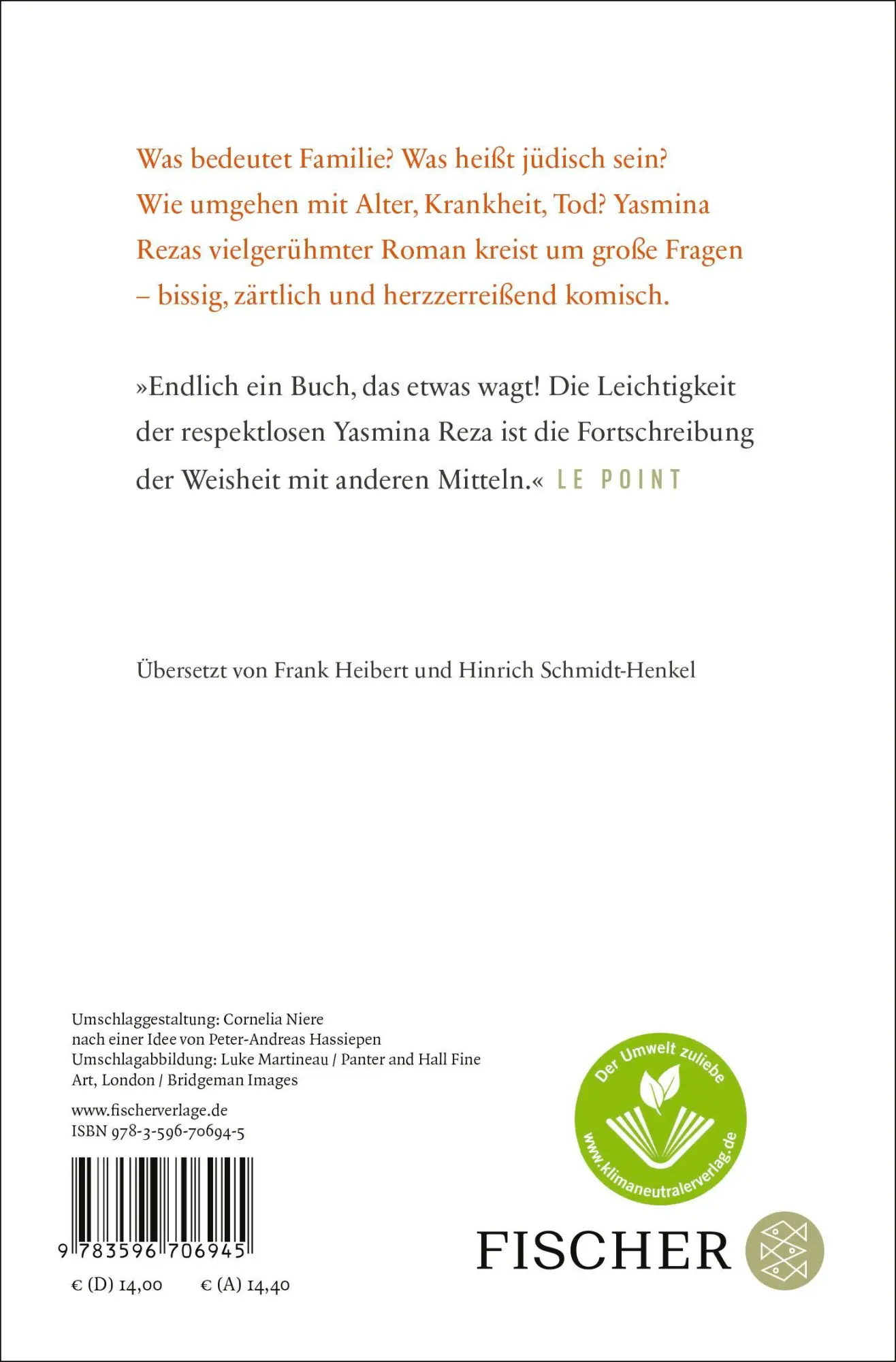 Rückseite: 9783596706945 | Serge | Roman | Yasmina Reza | Taschenbuch | 208 S. | Deutsch | 2023