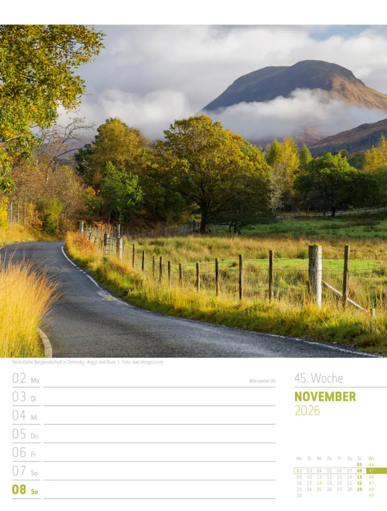 Bild: 9783838426945 | Schottland Wochenplaner Kalender 2026 Zwischen Highlands und Hebriden
