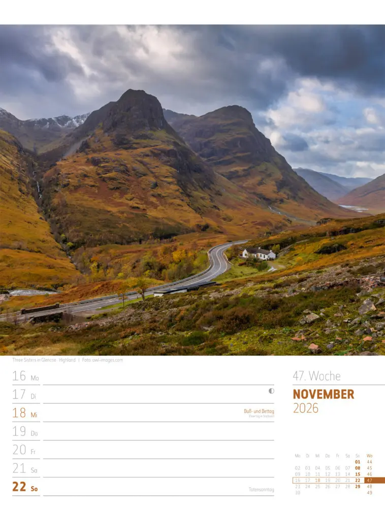 Bild: 9783838426945 | Schottland Wochenplaner Kalender 2026 Zwischen Highlands und Hebriden