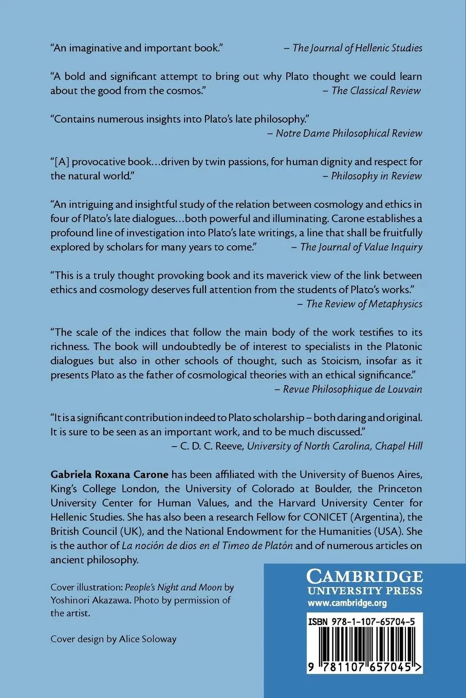 Rückseite: 9781107657045 | Plato's Cosmology and Its Ethical Dimensions | Gabriela Roxana Carone