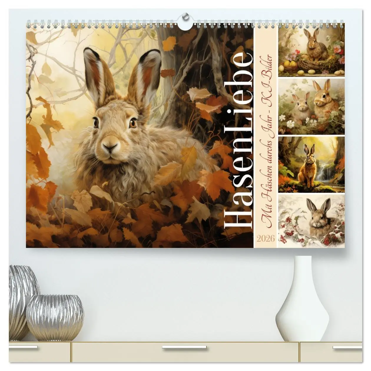 Cover: 9783457477045 | Hasenliebe (hochwertiger Premium Wandkalender 2026 DIN A2 quer),...