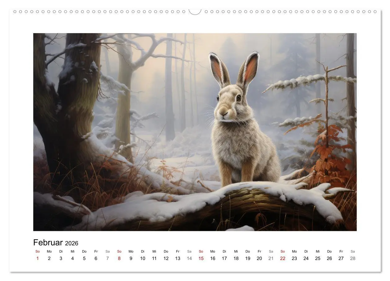 Bild: 9783457477045 | Hasenliebe (hochwertiger Premium Wandkalender 2026 DIN A2 quer),...