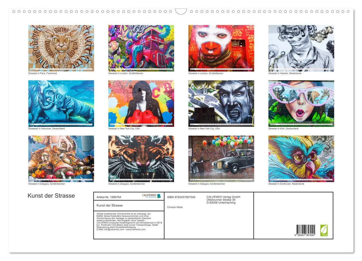 Bild: 9783457857045 | Kunst der Strasse (Wandkalender 2026 DIN A2 quer), CALVENDO...