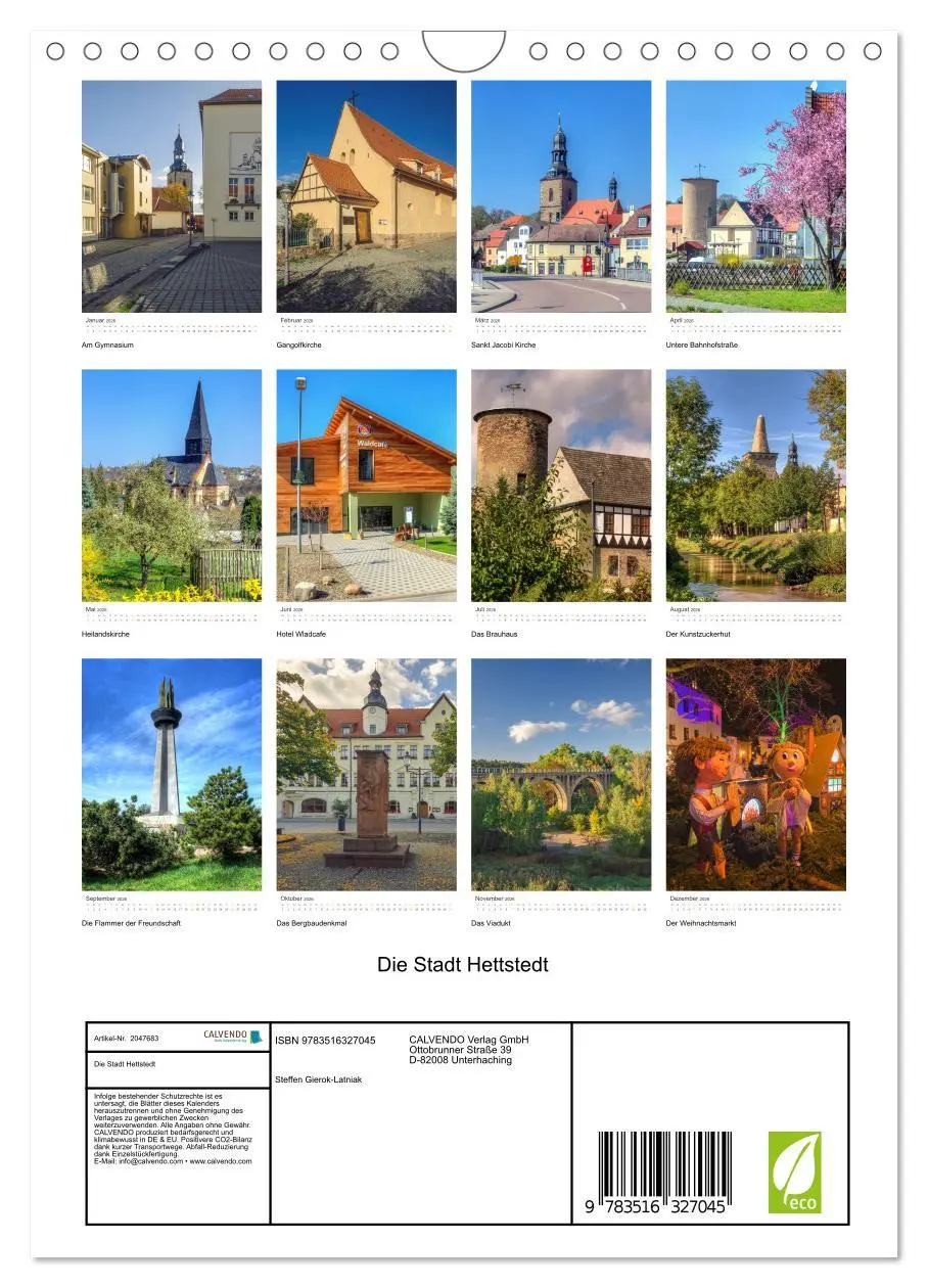 Bild: 9783516327045 | Die Stadt Hettstedt (Wandkalender 2026 DIN A4 hoch), CALVENDO...