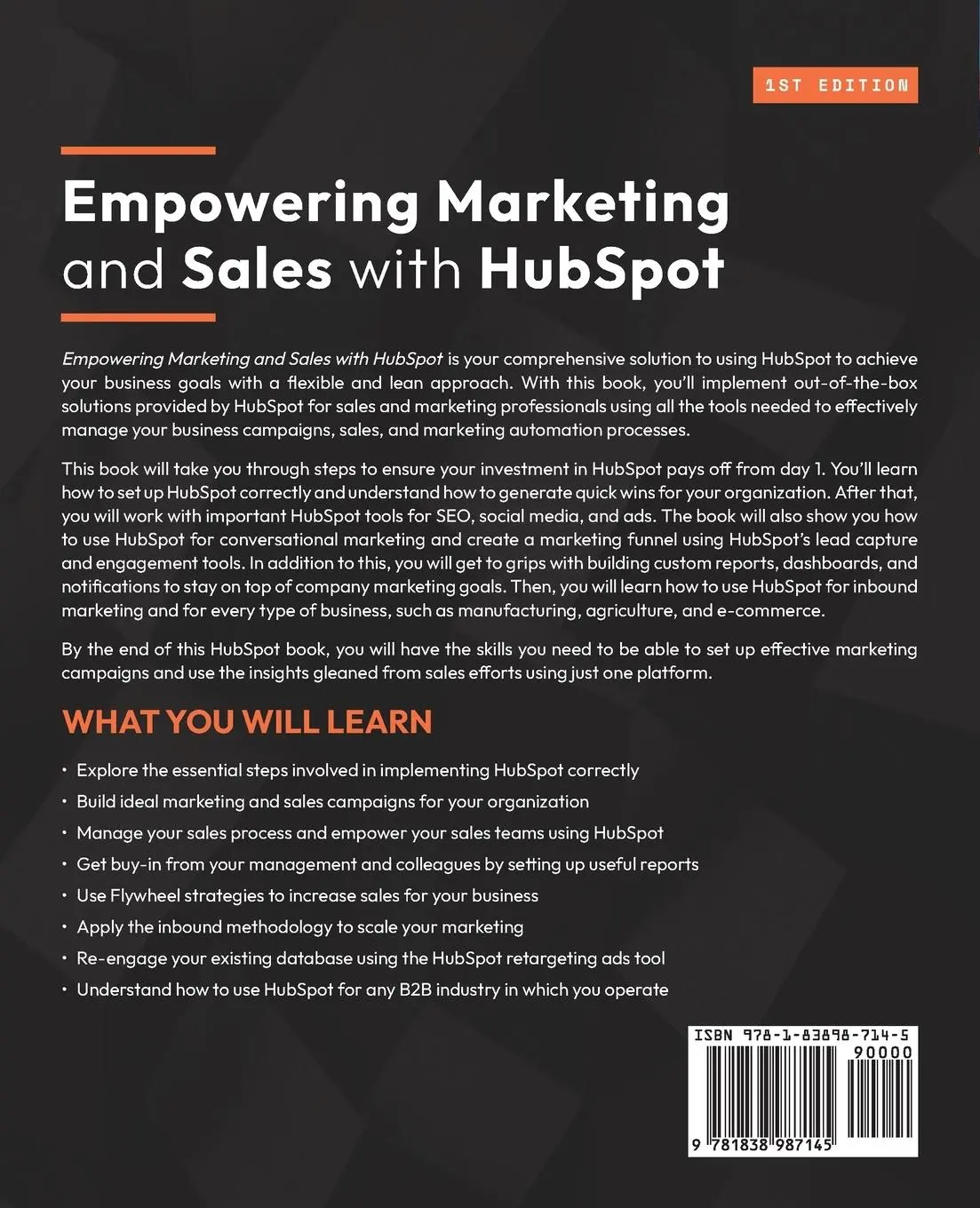 Rückseite: 9781838987145 | Empowering Marketing and Sales with HubSpot | Resa Gooding | Buch