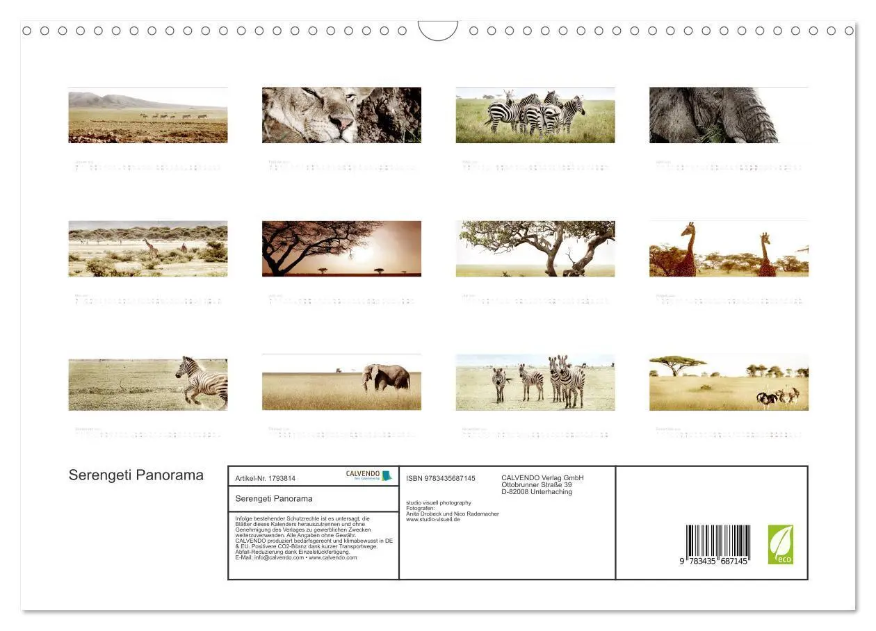 Bild: 9783435687145 | Serengeti Panorama (Wandkalender 2025 DIN A3 quer), CALVENDO...
