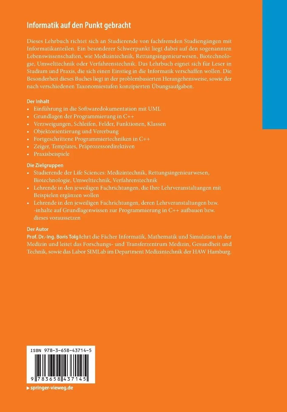 Rückseite: 9783658437145 | Informatik auf den Punkt gebracht | Boris Tolg | Taschenbuch | xiv