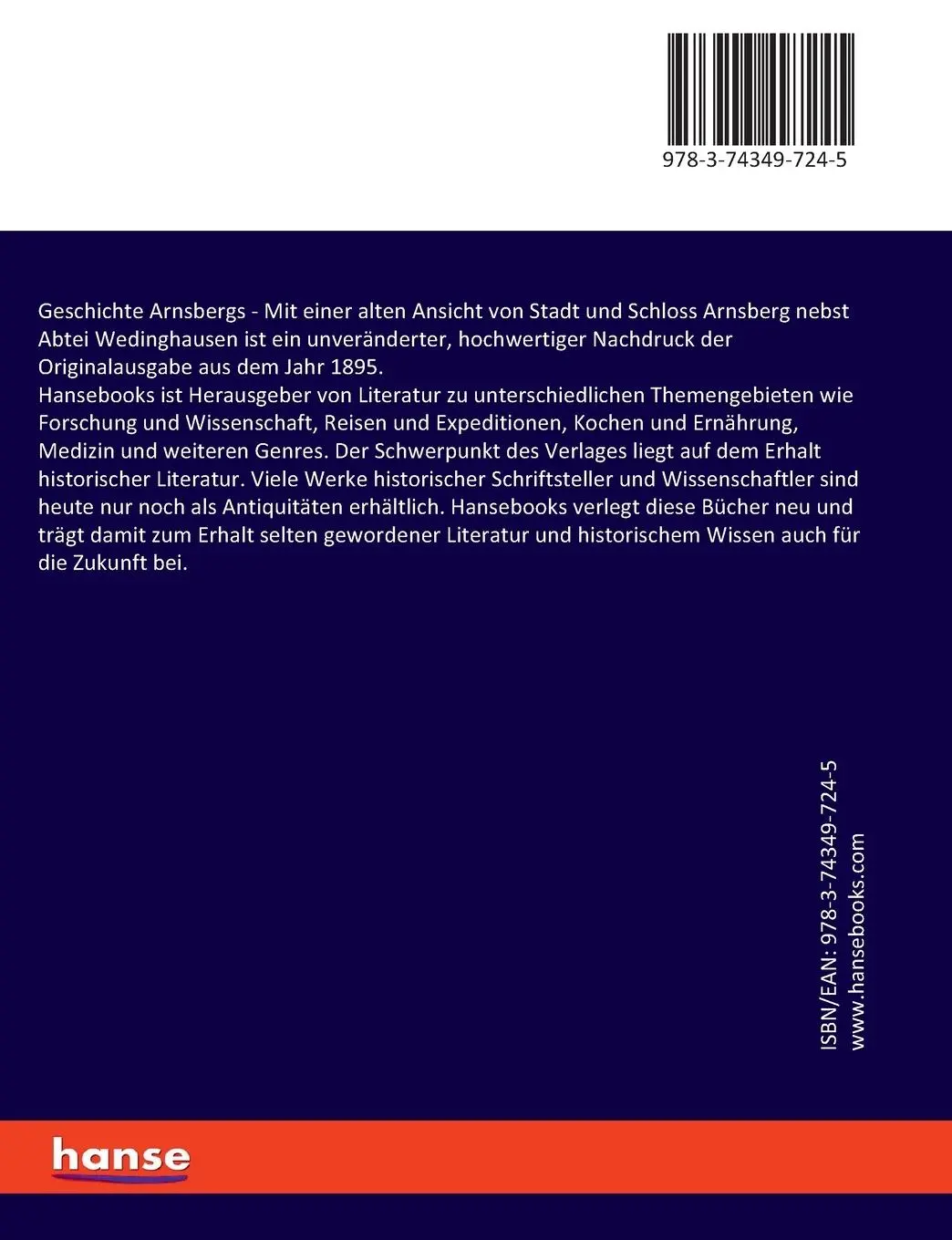 Rückseite: 9783743497245 | Geschichte Arnsbergs | Karl Féaux de Lacroix | Taschenbuch | Paperback