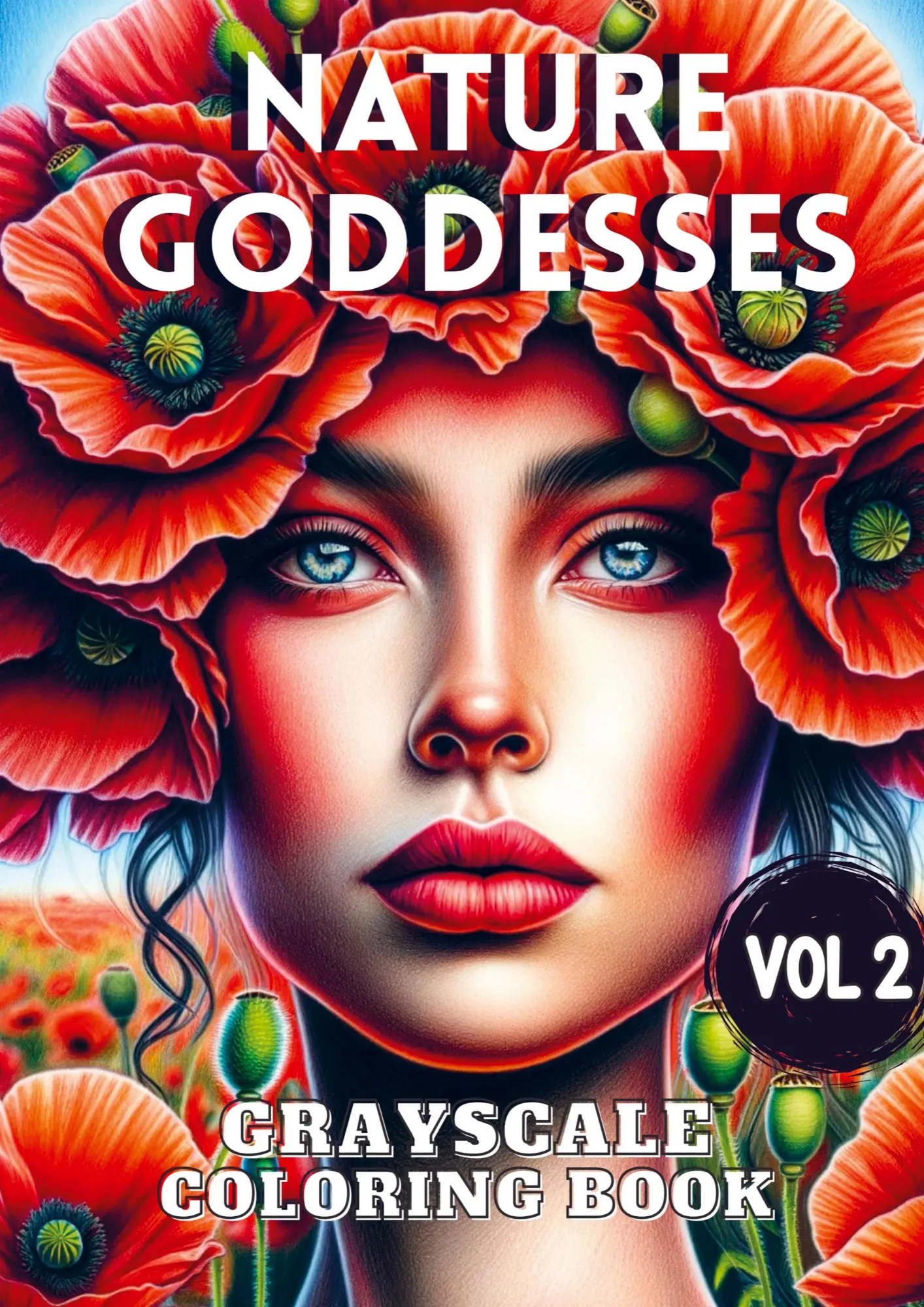 Cover: 9789464927245 | Nature Goddesses Vol 2 | Grayscale Coloring Book | Nori Art Coloring