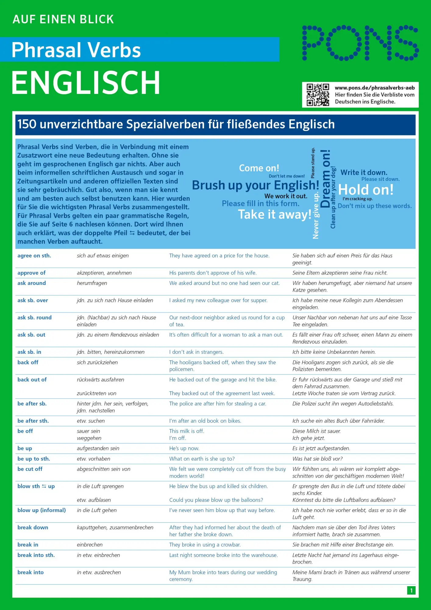 Cover: 9783125627345 | PONS Phrasal Verbs auf einen Blick Englisch | Sheila Mcbride | Buch