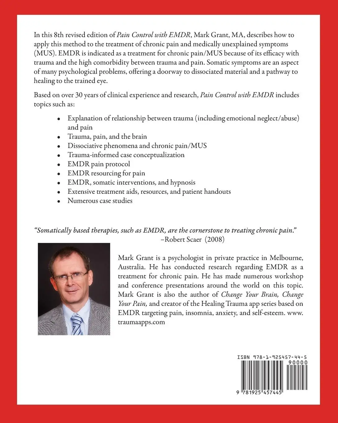 Rückseite: 9781925457445 | Pain Control with EMDR | Treatment manual 8th Revised Edition | Grant