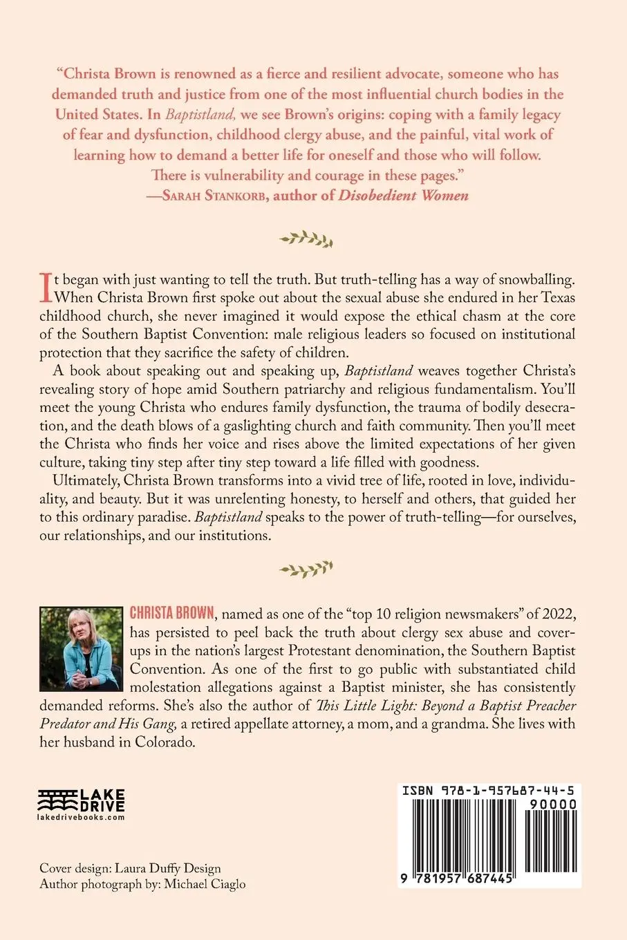 Rückseite: 9781957687445 | Baptistland | A Memoir of Abuse, Betrayal, and Transformation | Brown