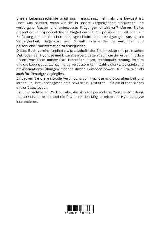 Rückseite: 9783384487445 | Hypnoanalytische Biografiearbeit | Markus Nelles | Taschenbuch | 2025