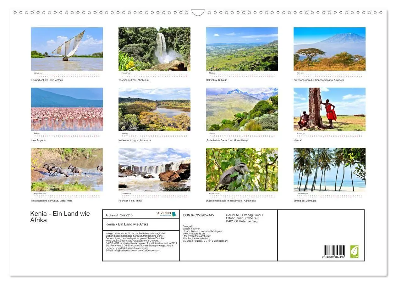Bild: 9783569857445 | Kenia - Ein Land wie Afrika (Wandkalender 2027 DIN A2 quer),...
