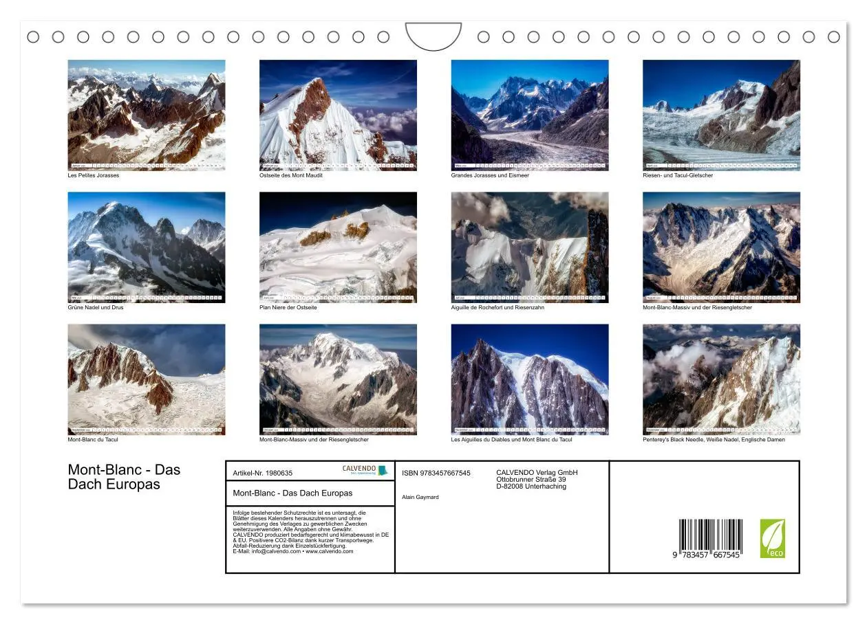 Bild: 9783457667545 | Mont-Blanc - Das Dach Europas (Wandkalender 2026 DIN A4 quer),...