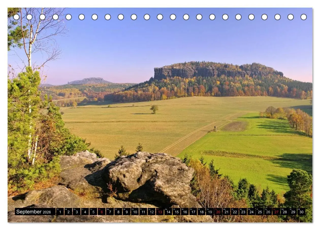 Bild: 9783516137545 | Elbsandsteingebirge (Tischkalender 2026 DIN A5 quer), CALVENDO...