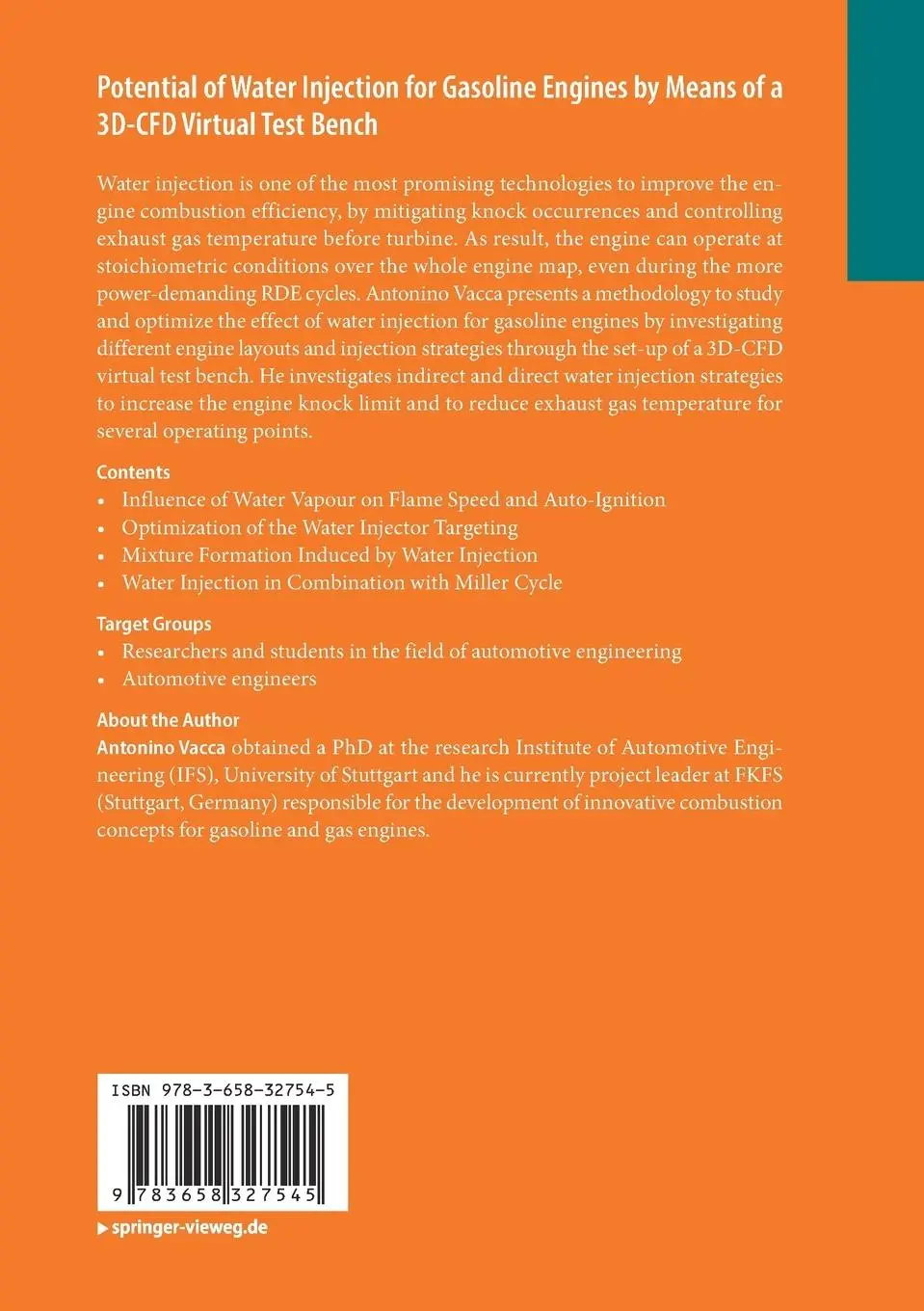 Rückseite: 9783658327545 | Potential of Water Injection for Gasoline Engines by Means of a...