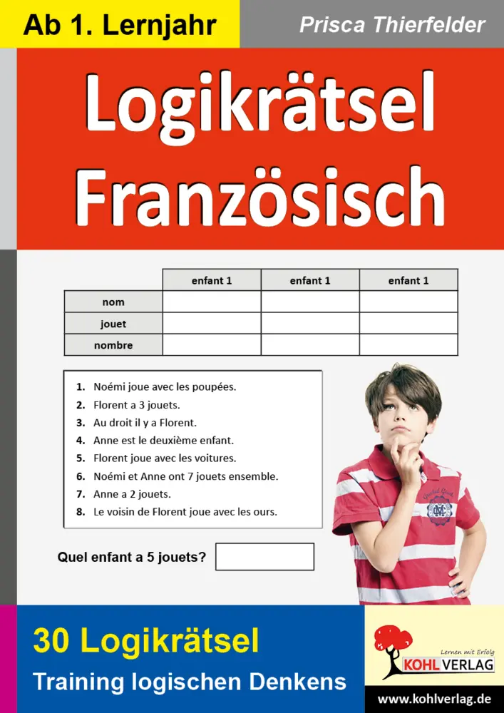 Cover: 9783956867545 | Logikrätsel Französisch | Prisca Thierfelder | Taschenbuch | 40 S.