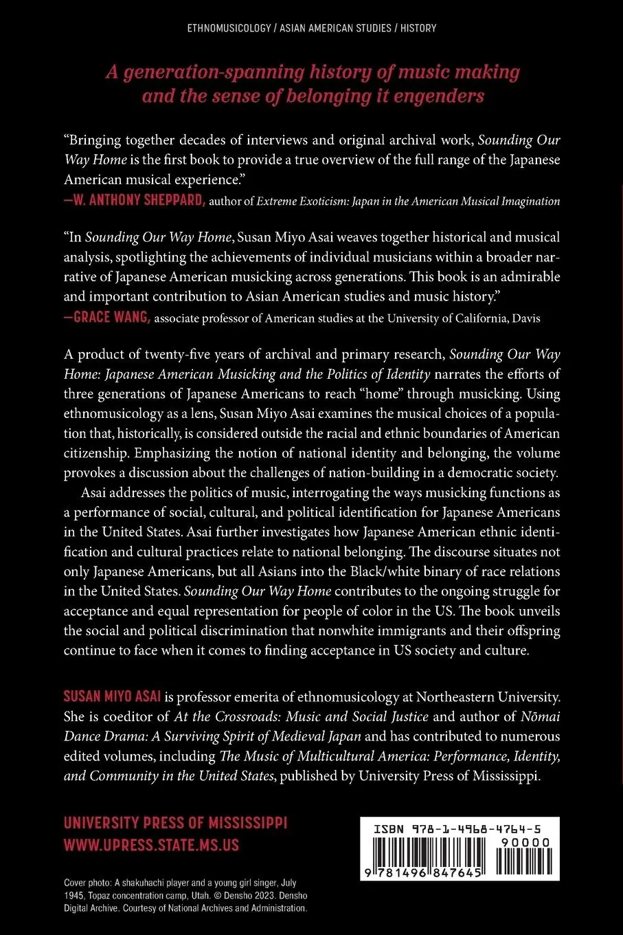 Rückseite: 9781496847645 | Sounding Our Way Home | Susan Miyo Asai | Taschenbuch | Englisch