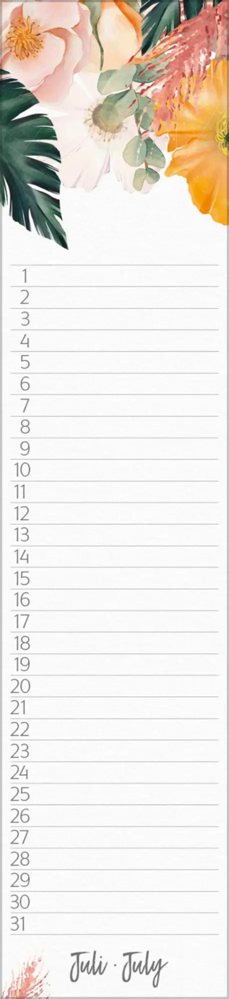 Bild: 9783731887645 | Geburtstags-Langplaner Floral | Verlag Korsch | Kalender | 13 S.
