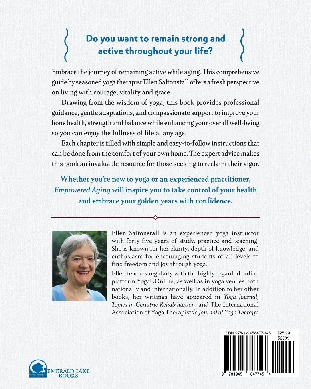 Rückseite: 9781945847745 | Empowered Aging | Ellen Saltonstall | Taschenbuch | Englisch | 2024