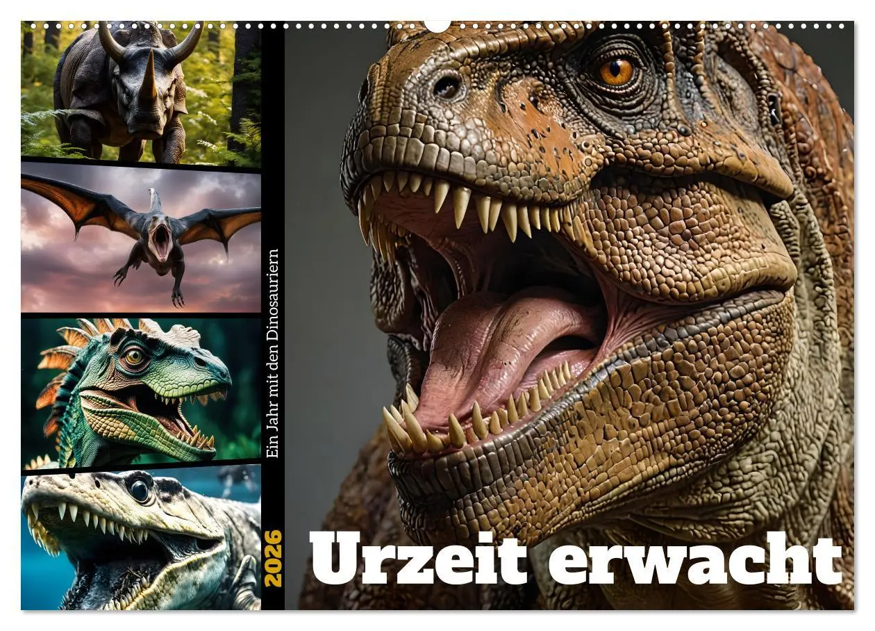 Cover: 9783457267745 | Urzeit erwacht - Ein Jahr mit den Dinosauriern (Wandkalender 2026...
