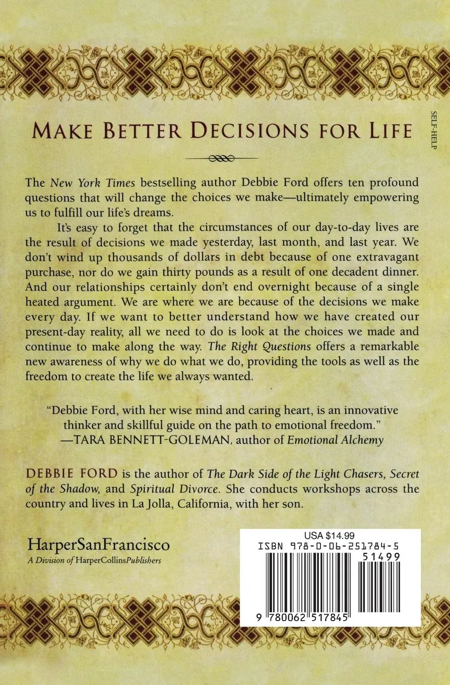 Rückseite: 9780062517845 | The Right Questions | Debbie Ford | Taschenbuch | Englisch | 2004