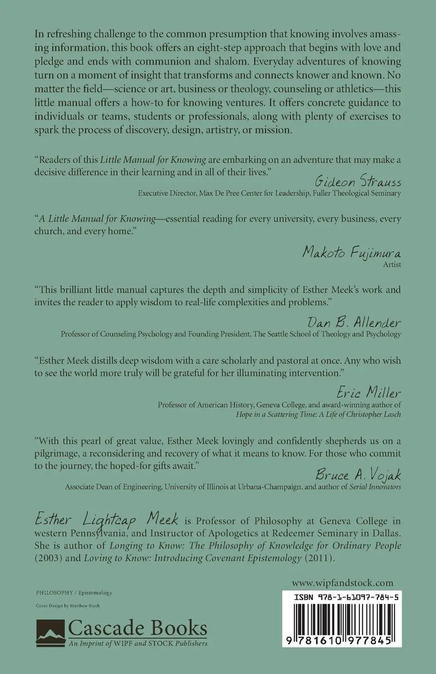 Rückseite: 9781610977845 | A Little Manual for Knowing | Esther Lightcap Meek | Taschenbuch