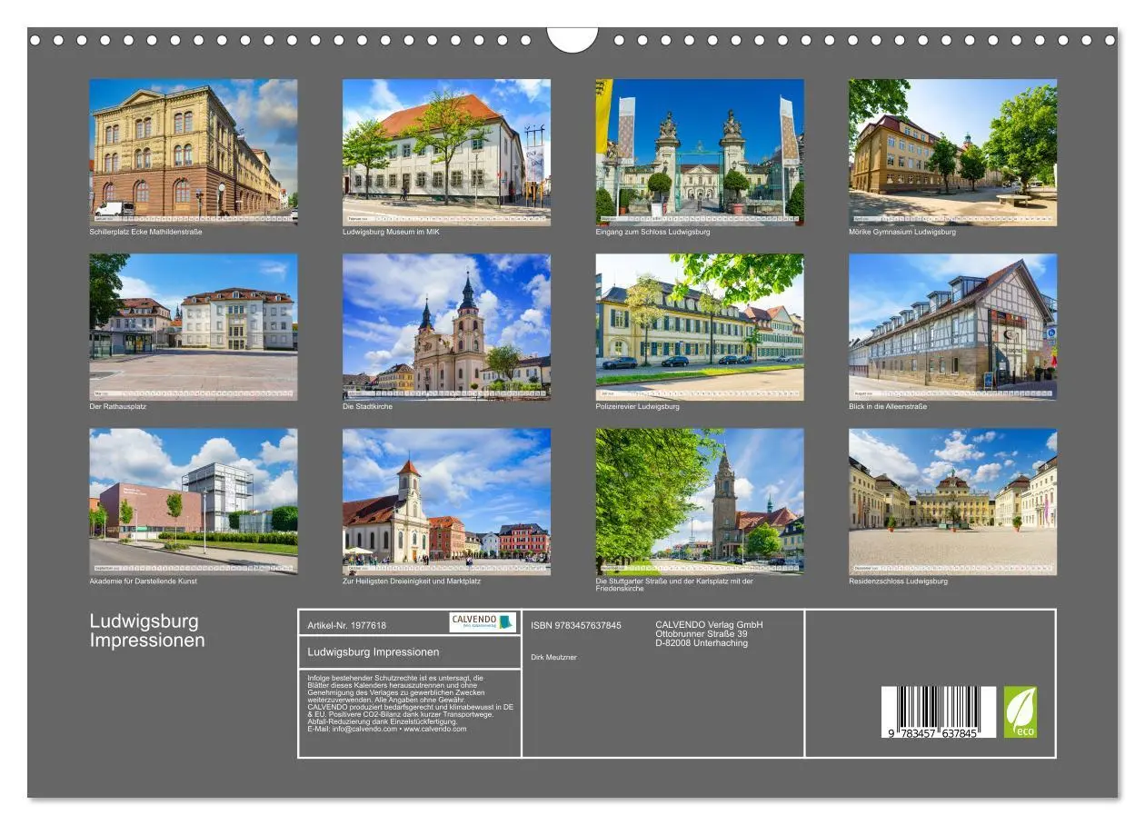 Bild: 9783457637845 | Ludwigsburg Impressionen (Wandkalender 2026 DIN A3 quer), CALVENDO...