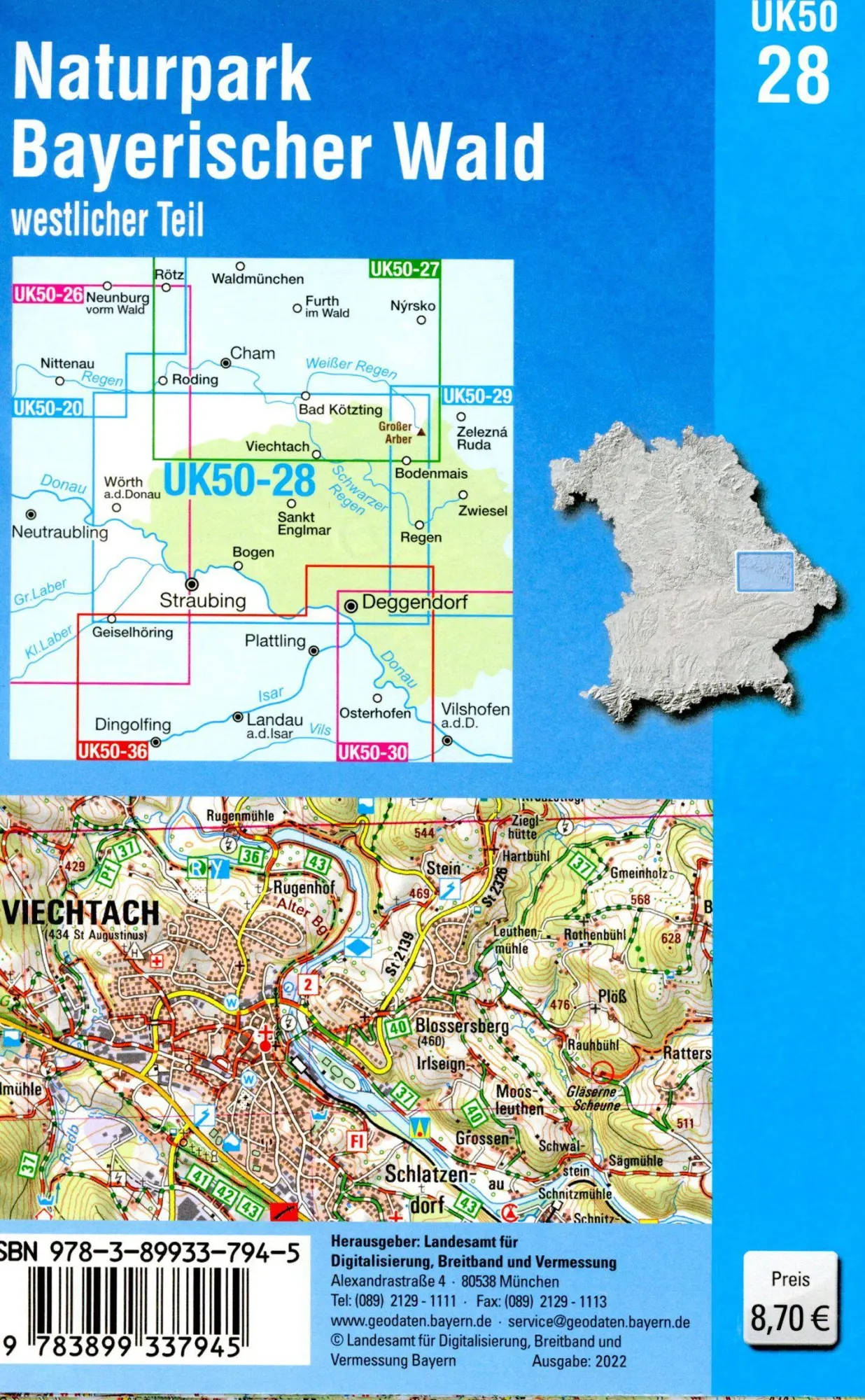 Bild: 9783899337945 | UK50-28 Naturpark Bayerischer Wald - westlicher Teil 1:50 000...