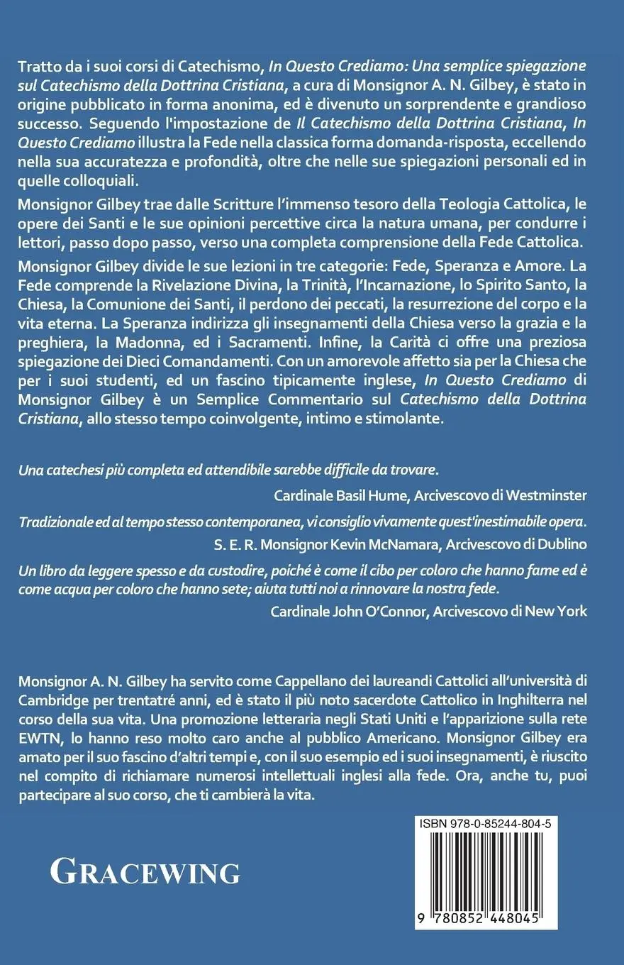Rückseite: 9780852448045 | In Questo Crediamo | Alfred Newman Gilbey | Taschenbuch | Italienisch