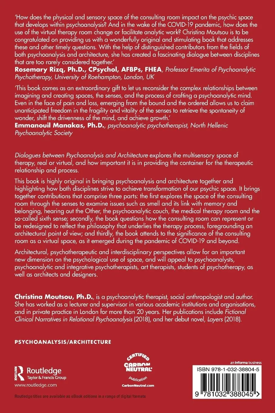 Rückseite: 9781032388045 | Dialogues between Psychoanalysis and Architecture | Christina Moutsou