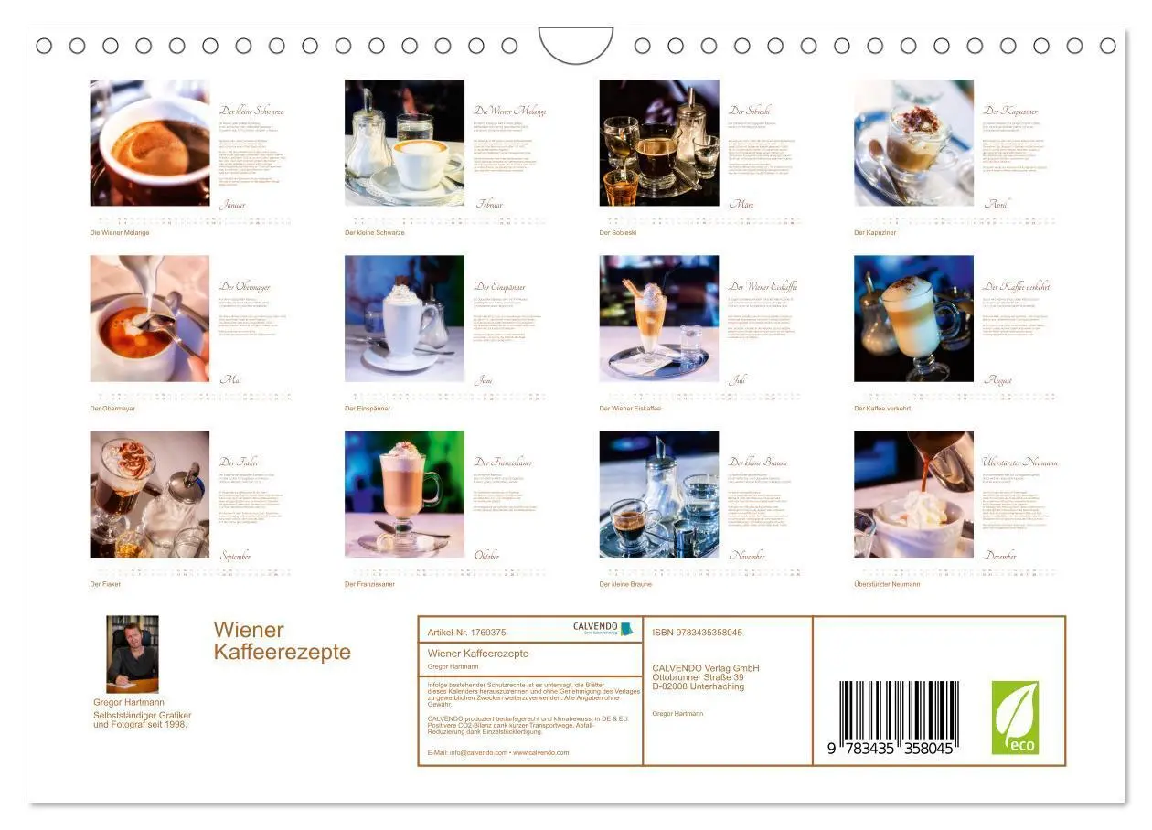 Bild: 9783435358045 | Wiener Kaffeerezepte (Wandkalender 2025 DIN A4 quer), CALVENDO...
