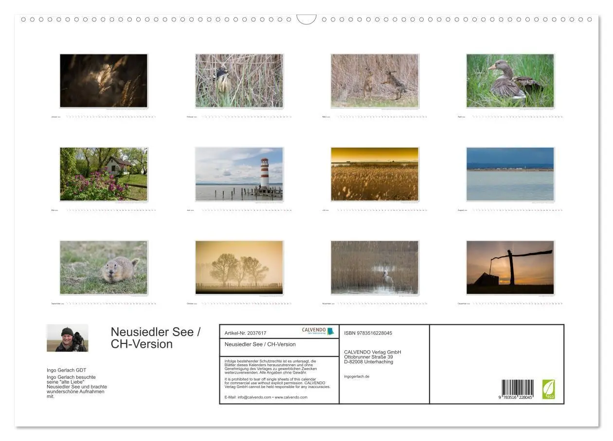 Bild: 9783516228045 | Neusiedler See / CH-Version (Wandkalender 2026 DIN A2 quer),...