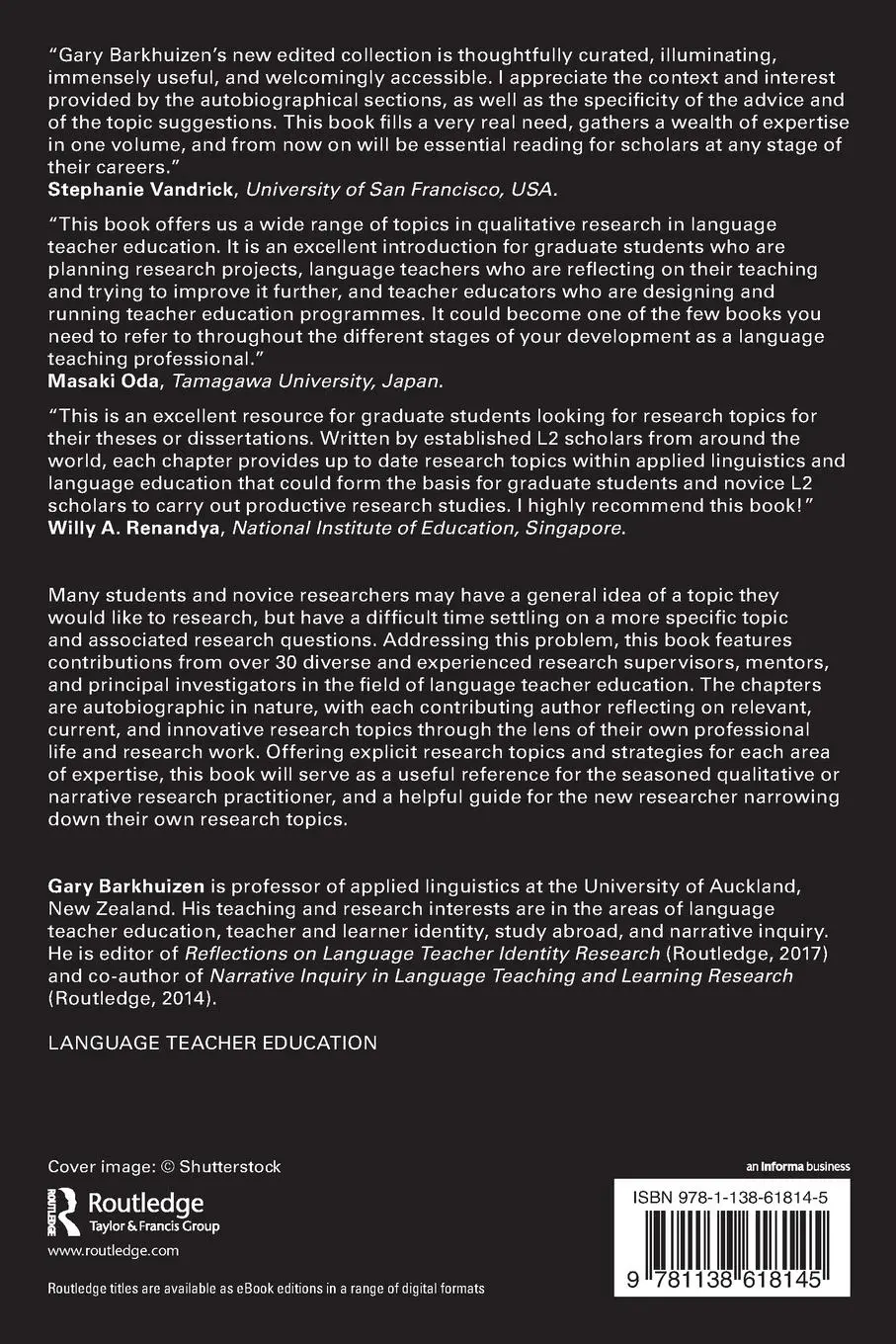 Rückseite: 9781138618145 | Qualitative Research Topics in Language Teacher Education | Barkhuizen