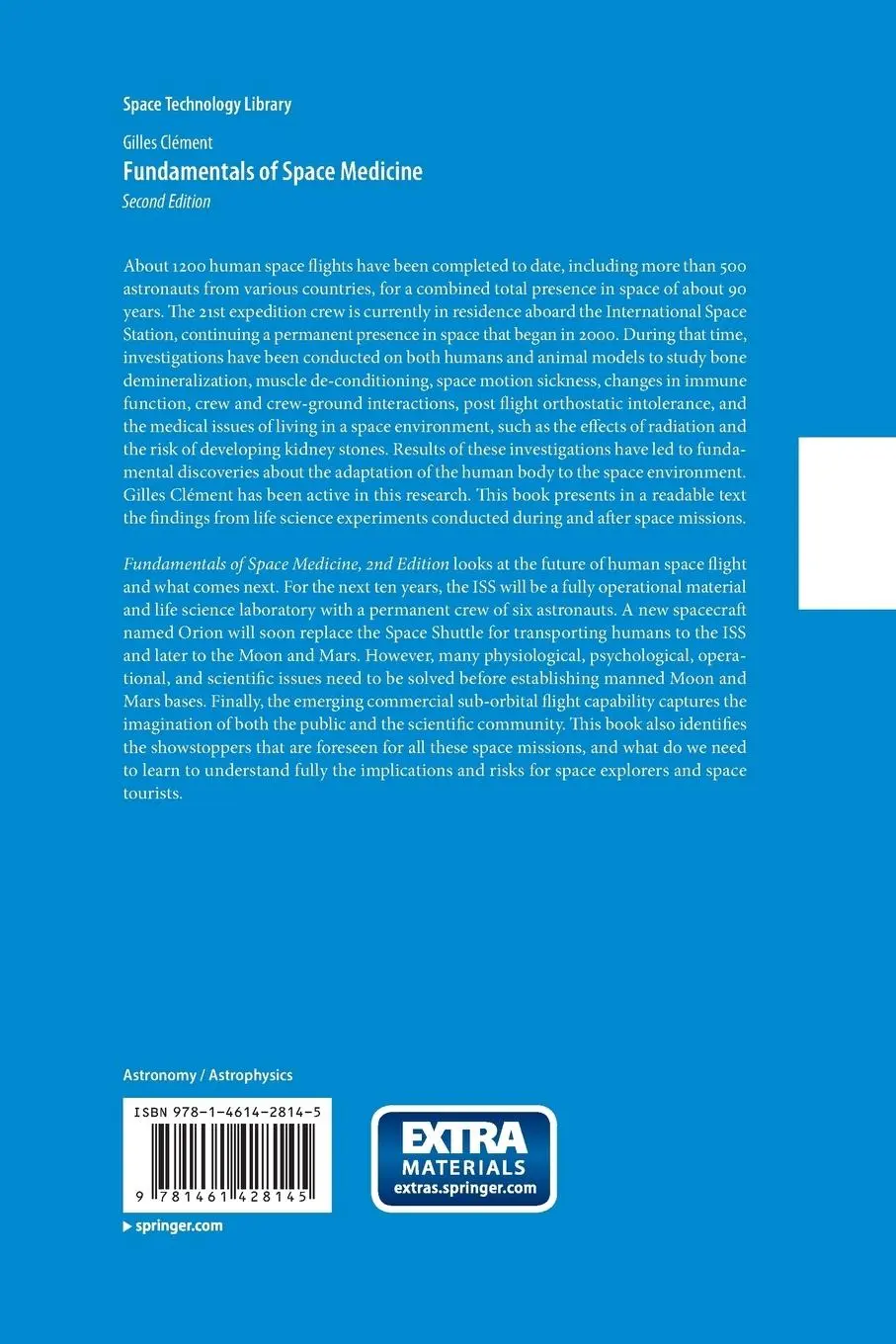 Rückseite: 9781461428145 | Fundamentals of Space Medicine | Gilles Clément | Taschenbuch | 2014
