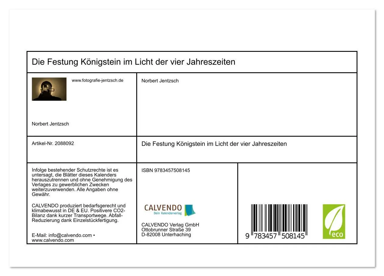 Bild: 9783457508145 | Die Festung Königstein im Licht der vier Jahreszeiten...
