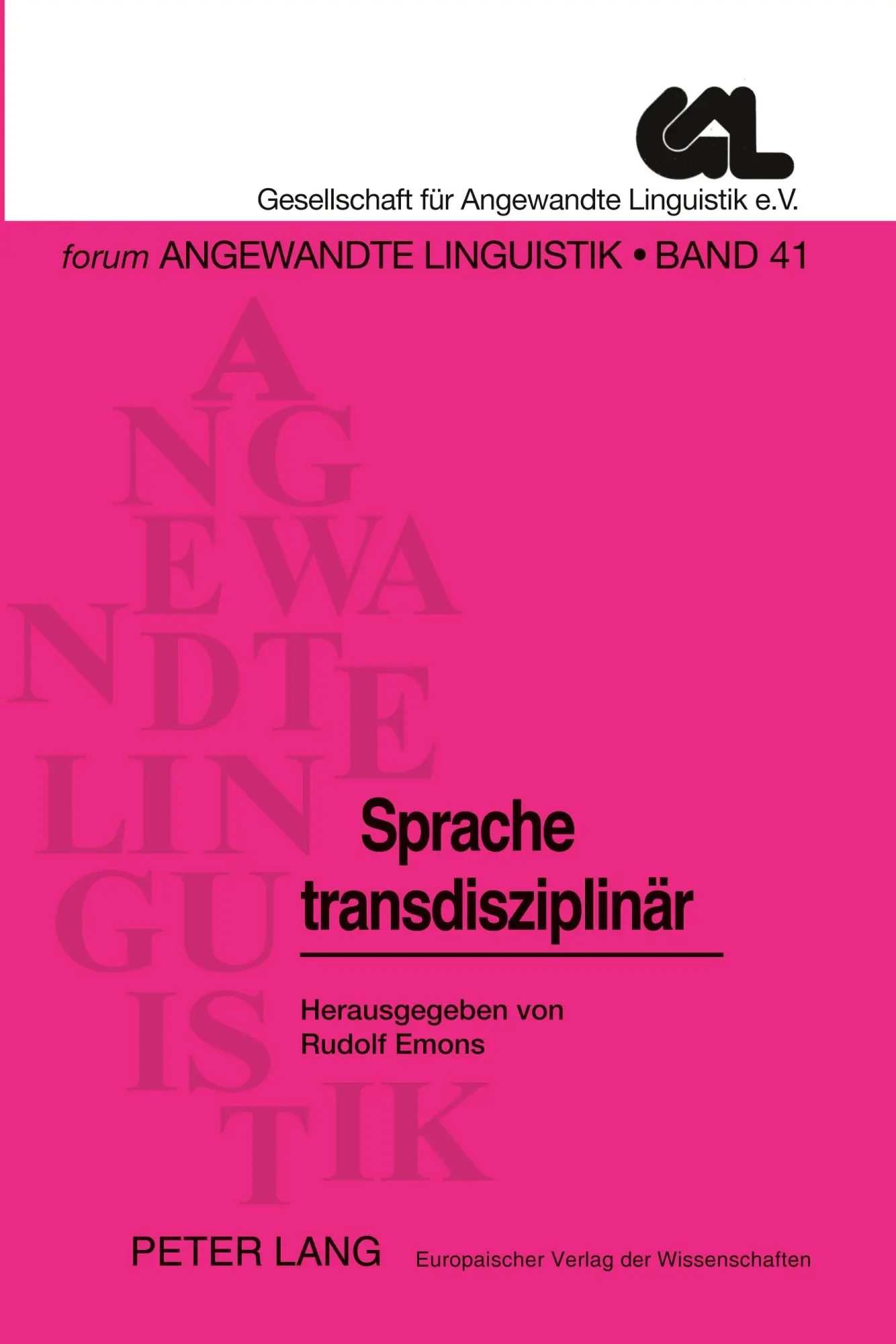 Cover: 9783631508145 | Sprache transdisziplinär | Rudolf Emons | Taschenbuch | 160 S. | 2003
