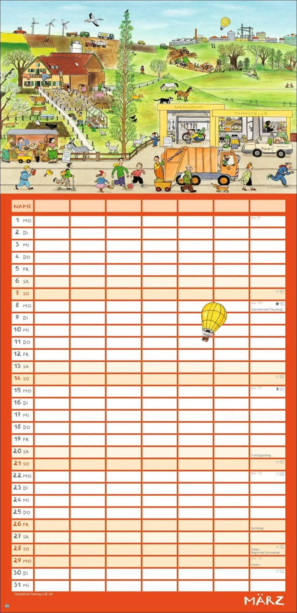 Bild: 9783756418145 | R.S. Berner Wimmlingen Mega-Familienplaner 2027 | Berner | Kalender